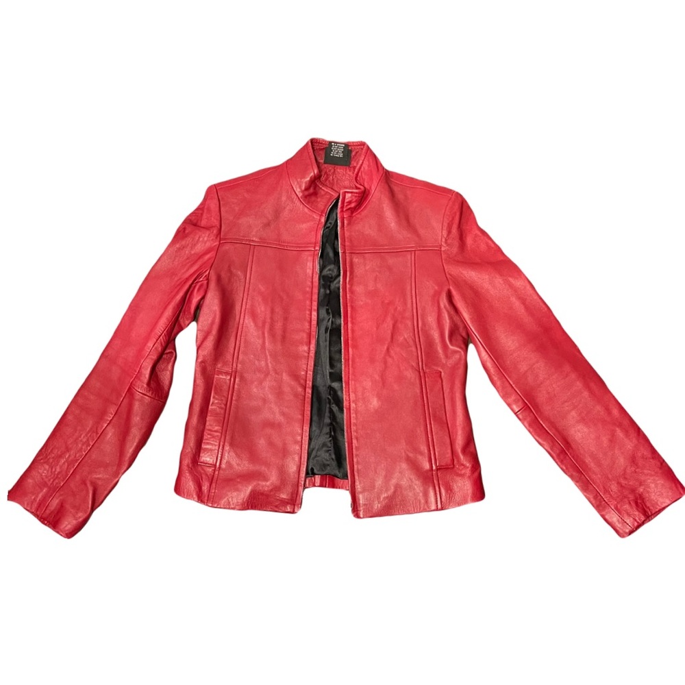 Red vintage leather jacket